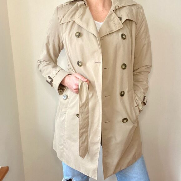 London Fog Quilted Flap Double Breasted Trench Coat - Picture 9 of 16